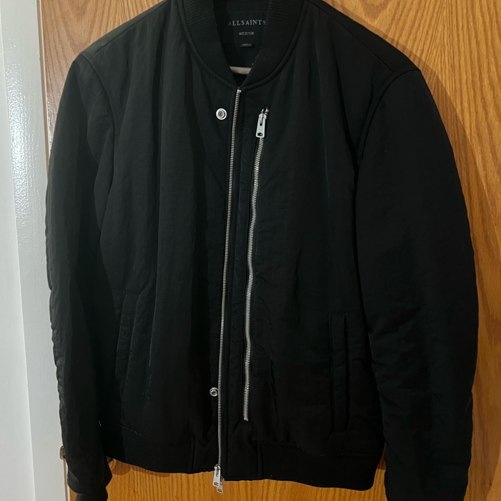 AllSaints Black Bomber Jacket